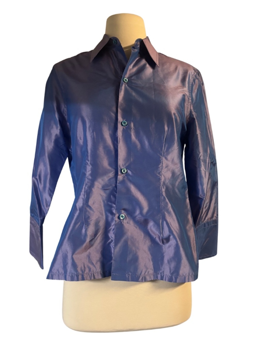 Craig Taylor iridescent blue-purple button-up shirt